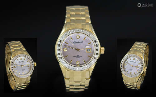 Ingersoll - Swiss Made Gents Gold on Steel Diamond and Topaz...