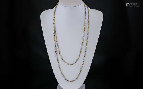 Victorian Period - Superb Quality 9ct Gold Muff Chain, Rich ...