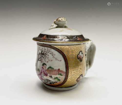 A Chinese famille rose porcelain cup and cover, 18th century...