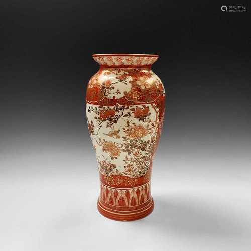 A Japanese kutani porcelain vase, 19th century, with panels ...