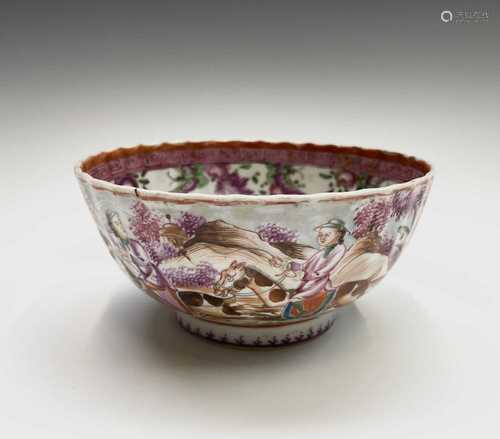 A Chinese famille rose porcelain bowl, 18th century, decorat...