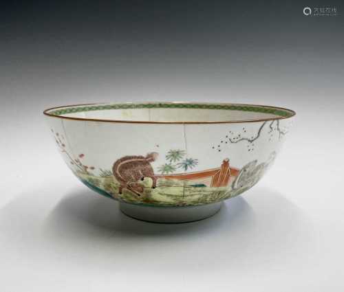 A Chinese famille rose porcelain bowl, 18th century, decorat...
