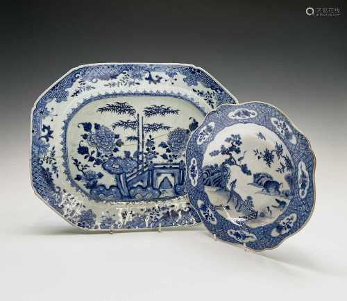 A Chinese Export porcelain blue and white bowl, 18th century...