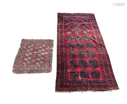 An Belouch long rug, circa 1930-50, 313 x 144cm and a Tekke ...