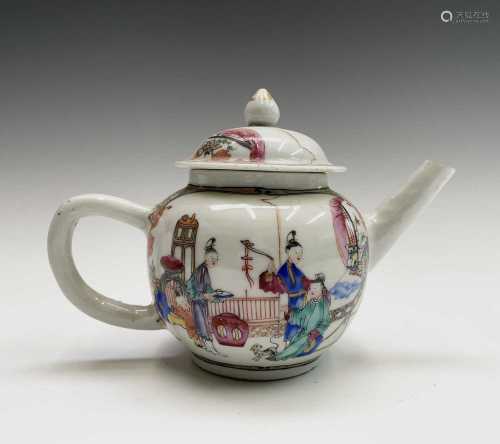 A Chinese famille rose porcelain teapot, 18th century, heigh...