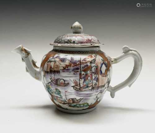 A Chinese Export Mandarin pattern famille rose porcelain tea...