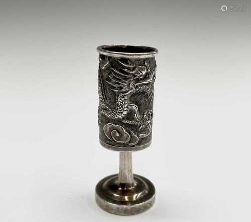 A Chinese silver spirit cup, circa 1900, signed and initiall...