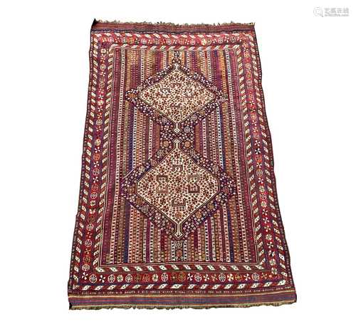 A Khamseh rug, South West Persia, circa 1900, the field with...