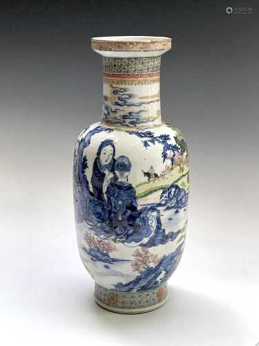 A Chinese porcelain rouleau vase, Guangxu mark and period, (...