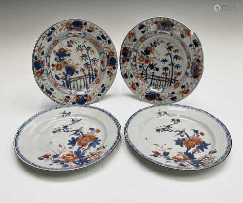 A pair of Chinese Imari porcelain plates, 18th century, each...