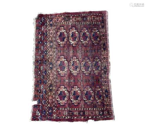 A Turkoman Juval, late 19th century, the madder field with f...