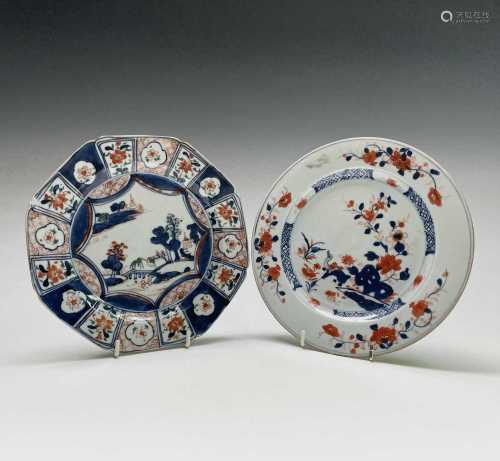 A Chinese Imari porcelain octagonal plate, 18th century, the...