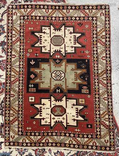 An Erivan rug, with Lesghi polychrome medallions, mid 20th c...