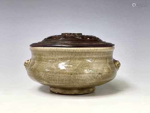 A Chinese longquan celadon censer, Yuan/early Ming dynasty, ...