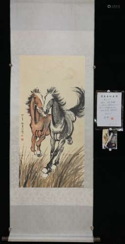 Xu Beihong [galloping horse map] is attached with photos of ...