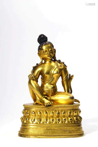 A Gilt Bronze Statue Of Buddha