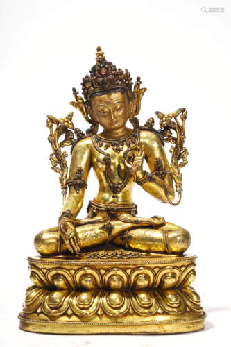 A Gilt Bronze Statue Of White Tara