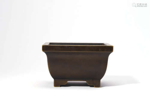 A Bronze Square Incense Burner