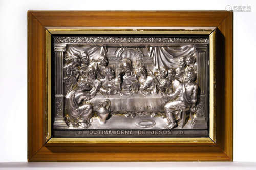 A High Relief-Decorated Silver Plaque ‘Last Dinner’