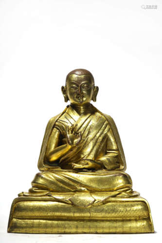 A Gilt Bronze Statue Of Dalai Lama