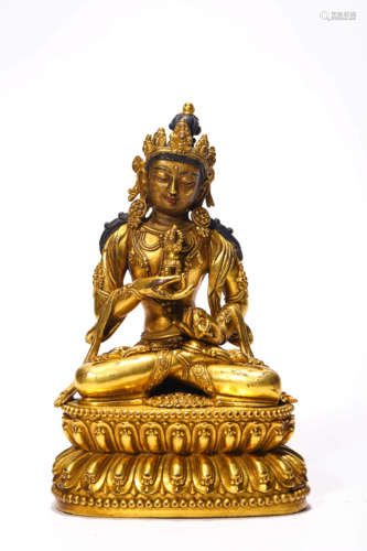 A Gilt Bronze Statue Of Vajrasattva