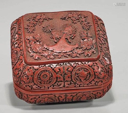 Chinese Cinnabar Lacquer Box