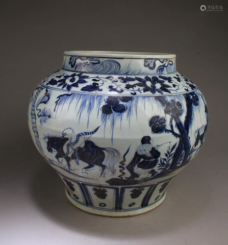 Chinese Blue & White Porcelain Jar