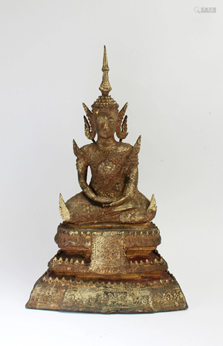 Antique Gilt Bronze Buddha Statue