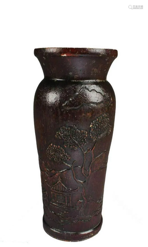 Korean Carved Bamboo Vase