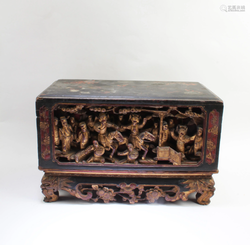 Antique Carved Gilt Gold Wooden Box