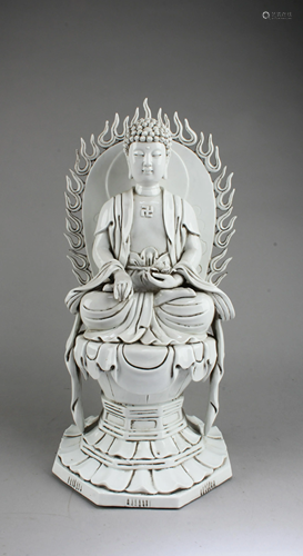 Chinese Blanc De Chine Buddha Statue