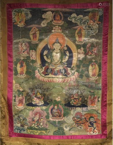 Antique Thangka, 18th Century