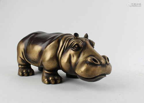 A Bronze Rhinocerous Statue