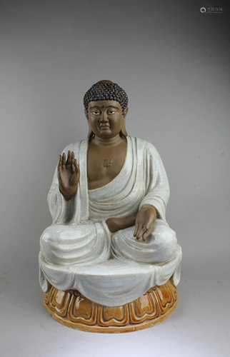 Chinese Shiwan Buddha Statue