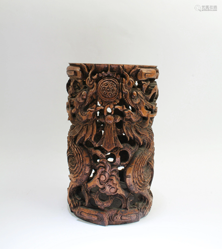 A Carved Bamboo Brushpot