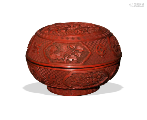 Chinese Cinnabar Box, 19th Century