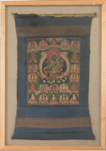 Tibetan Thangka of Twenty-One Taras, 18/19th Century