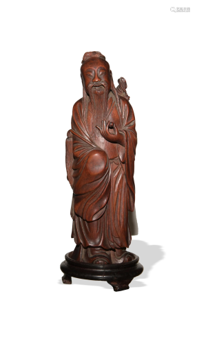 Chinese Bamboo Carving of Lu Dongbin, 18th Century