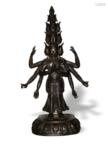 Bronze Statue of Avalokiteshvara, 18/19th Century