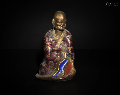 Chinese Enameled Luohan, 19th Century