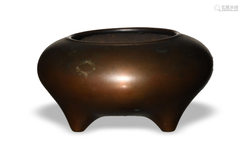 Chinese Bronze Tripod Censer, 19th Century