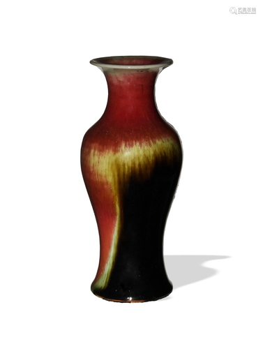 Chinese Flambe Vase, Late 19th Century