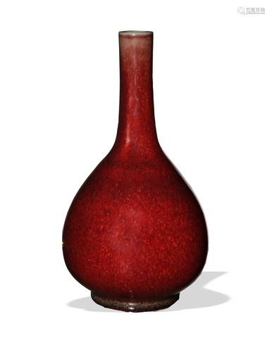 Chinese Red Glazed Dan Vase, 18-19th Century