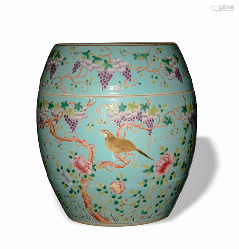 Imperial Turquoise Famille Rose Jar, Xuantong