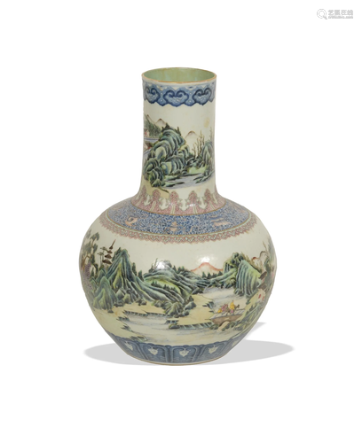 Chinese Underglaze Porcelain Vase, 19th Century