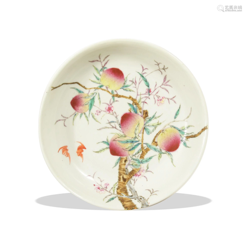 Chinese Famille Rose Peach Plate, Republic