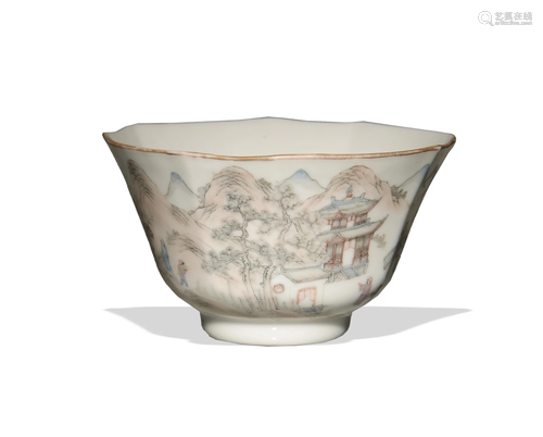 Chinese Famille Rose Landscape Cup, Daoguang