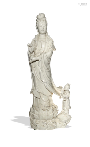 Chinese Blanc de Chine Guanyin, 18-19th Century