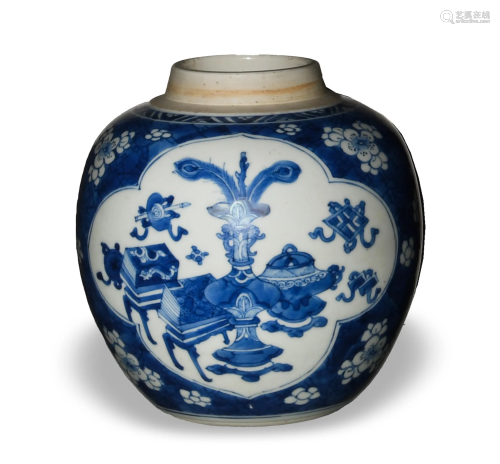 Chinese Blue and White Jar, Kangxi