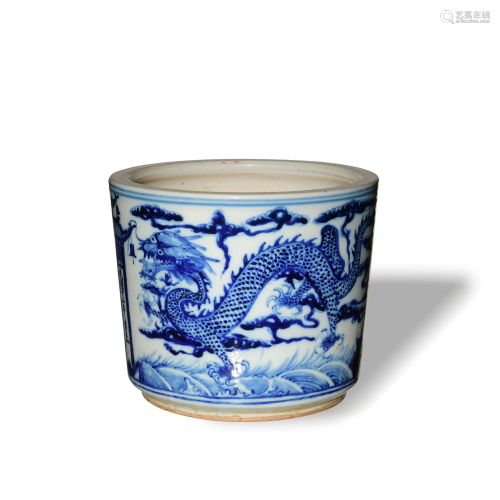Chinese Blue and White Jardinare, 19th Century